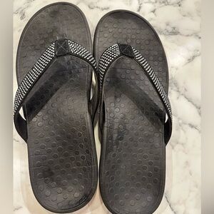 Vionic Black Sandals with Rhinestone Accents- 1 missing